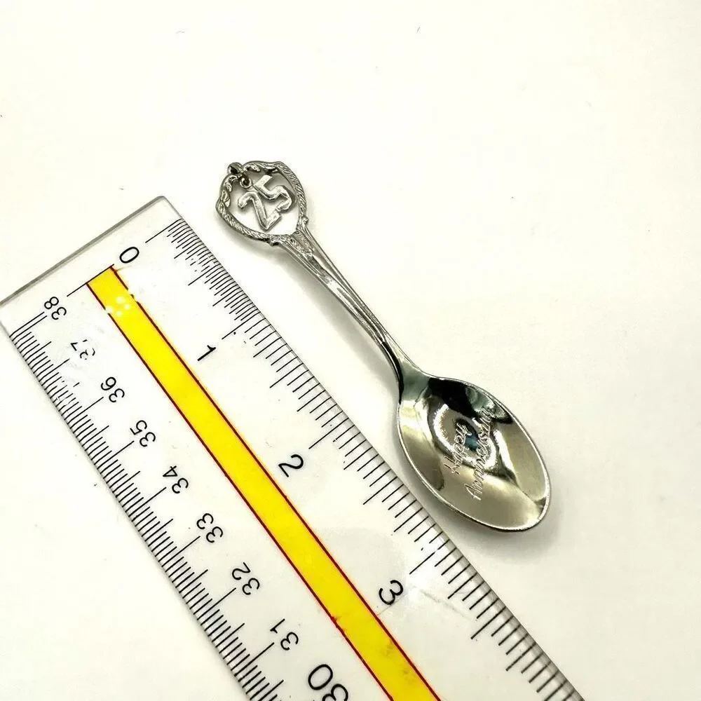 Happy 25th anniversary demitasse collector spoon